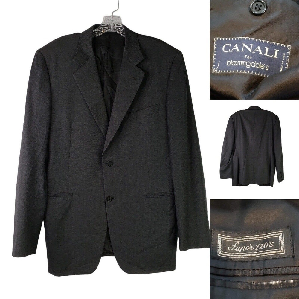 Canali Coat Sport Jacket Blazer Wool Gray Herringbone Two Button Mens 42 Us 52